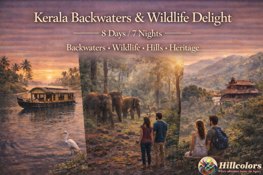 🌿 Kerala Backwaters & Wildlife Delight – 8 Days Tour Package